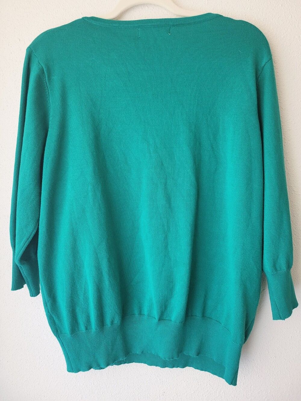 Belle Poque Toucan Sweater Women's XL Green Tie Neck 3/4 Sleeve Tropical Knit - Picture 2 of 6